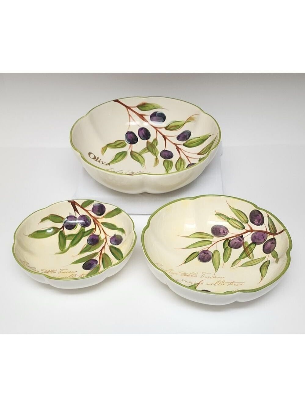 Toscany Vintage 3PC Olive Serving Bowls